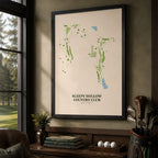 Sleepy Hollow Country Club Golf Course Map Print Poster | New York USA Golf Wall Art