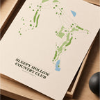 Sleepy Hollow Country Club Golf Course Map Print Poster | New York USA Golf Wall Art