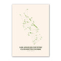 Los Angeles Country Club South golf course map print poster, California USA golf wall art
