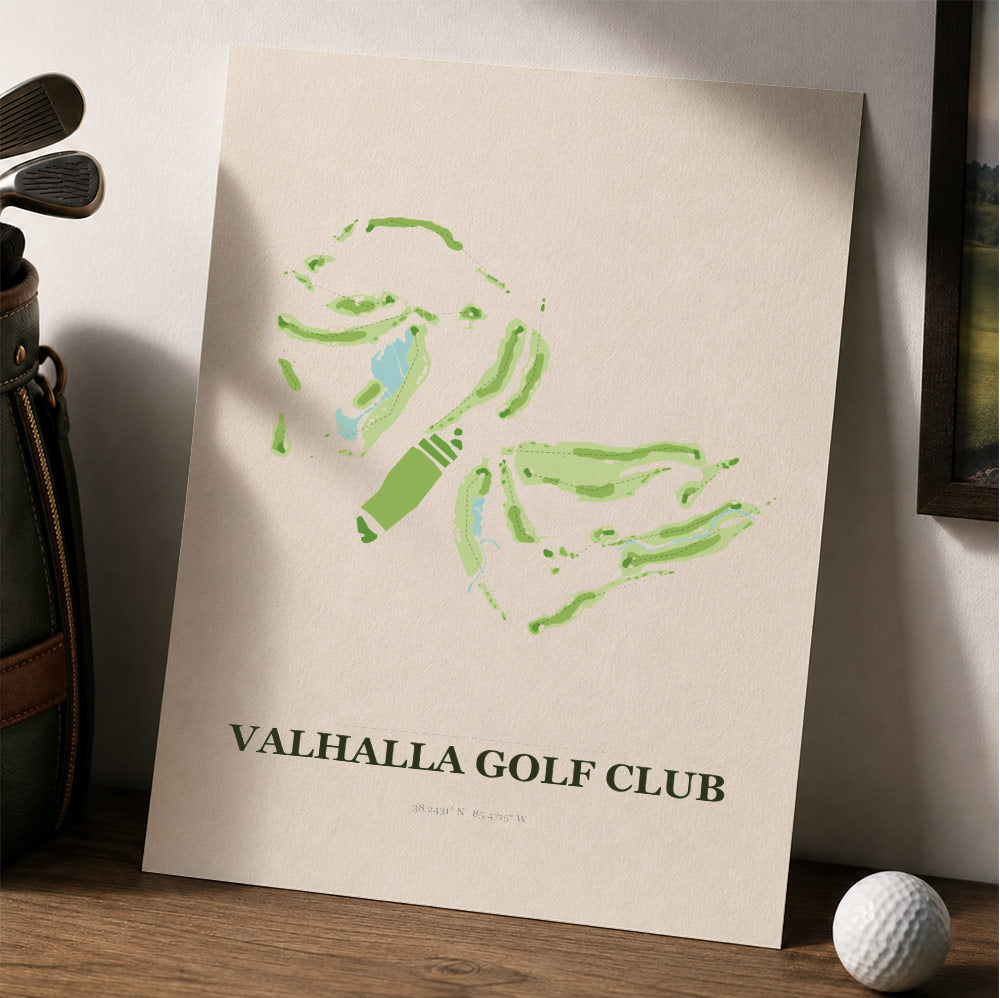 Valhalla Golf Course Map Print Poster | Kentucky USA Golf Wall Art