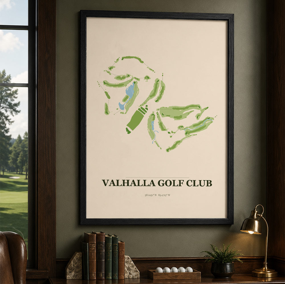 Valhalla Golf Course Map Print Poster | Kentucky USA Golf Wall Art
