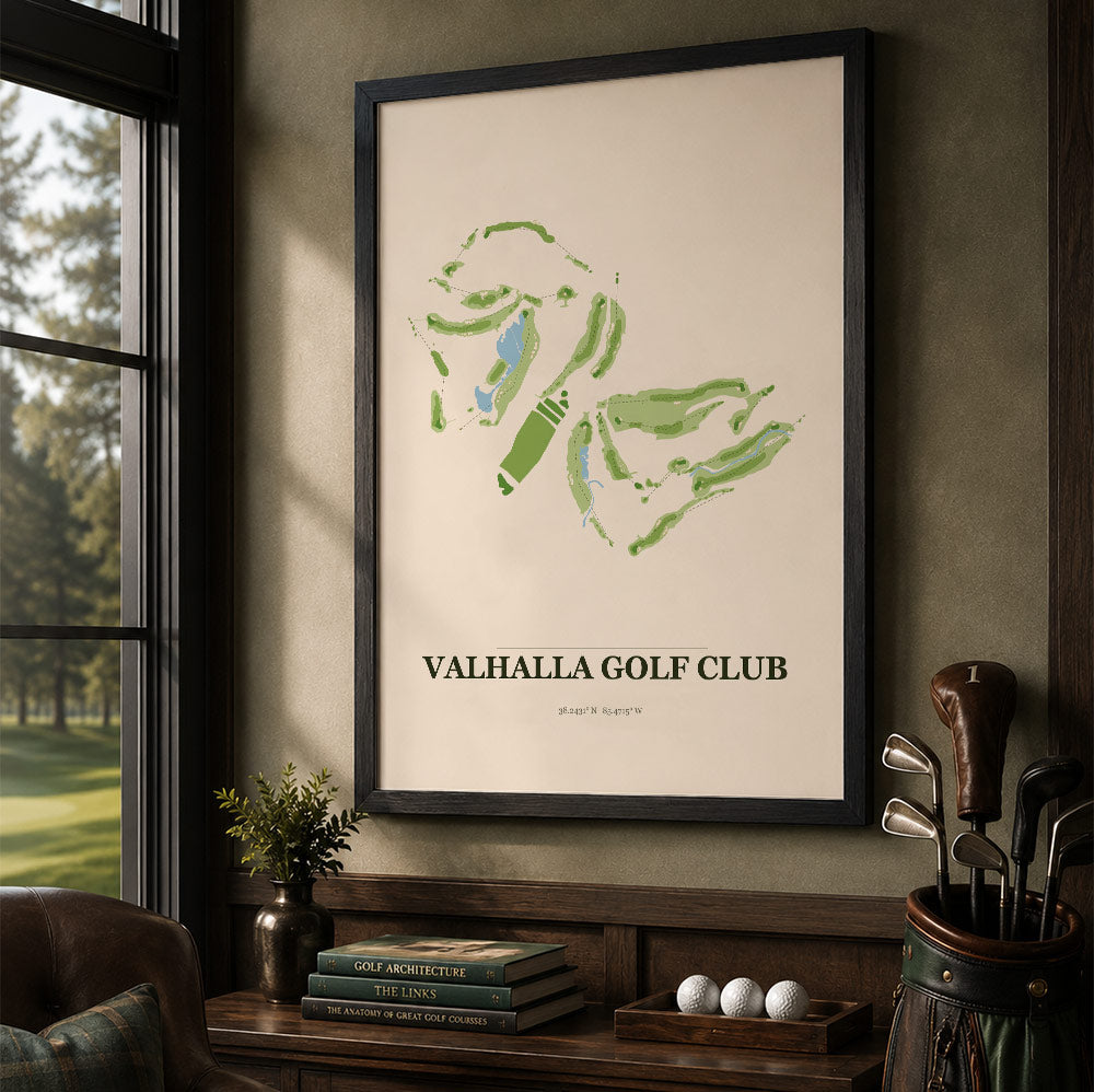 Valhalla Golf Course Map Print Poster | Kentucky USA Golf Wall Art