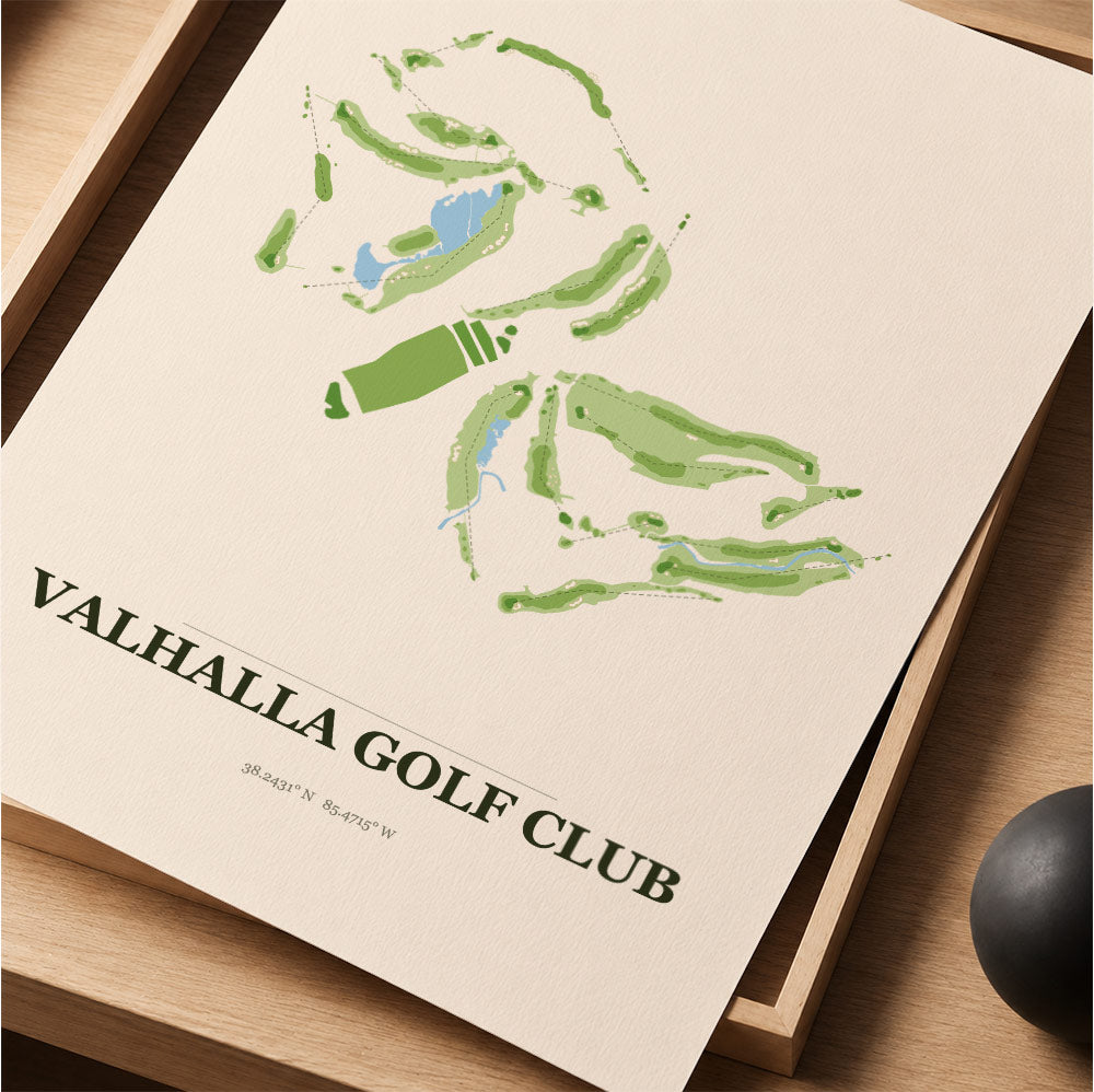 Valhalla Golf Course Map Print Poster | Kentucky USA Golf Wall Art