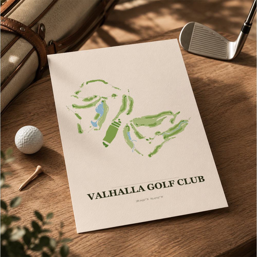 Valhalla Golf Course Map Print Poster | Kentucky USA Golf Wall Art