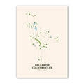 Bellerive Country Club golf course map print poster, Missouri USA golf wall art