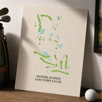 Interlachen Country Club Golf Course Map Print Poster | Minnesota USA Golf Wall Art