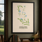 Interlachen Country Club Golf Course Map Print Poster | Minnesota USA Golf Wall Art