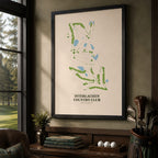 Interlachen Country Club Golf Course Map Print Poster | Minnesota USA Golf Wall Art
