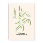 Sahalee Country Club golf course map print poster, Washington USA golf wall art