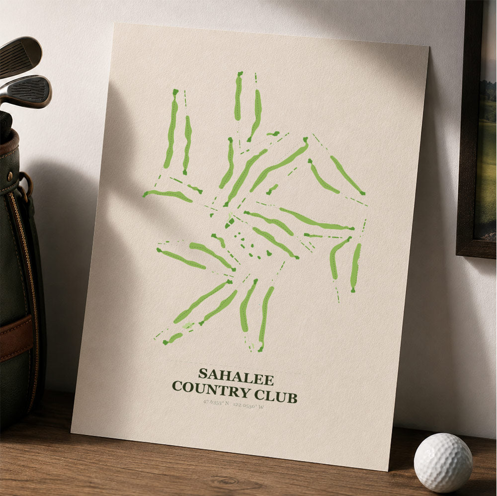 Sahalee Country Club Golf Course Map Print Poster | Washington USA Golf Wall Art
