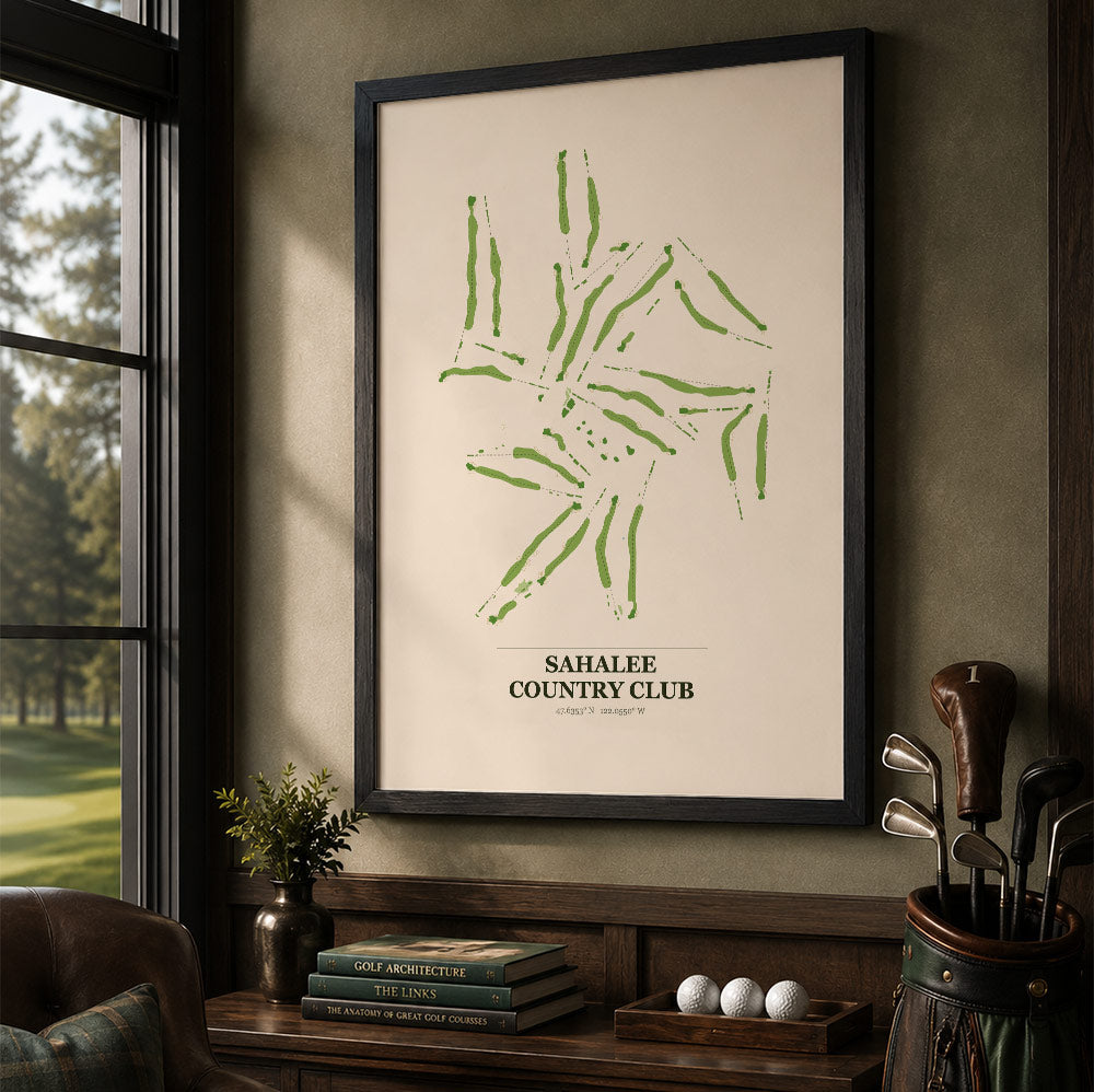 Sahalee Country Club Golf Course Map Print Poster | Washington USA Golf Wall Art