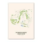 Pumpkin Ridge golf course map print poster, Oregon USA golf wall art