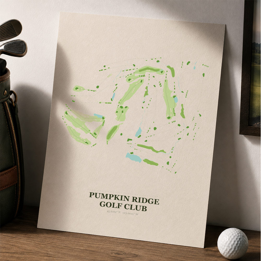Pumpkin Ridge Golf Course Map Print Poster | Oregon USA Golf Wall Art