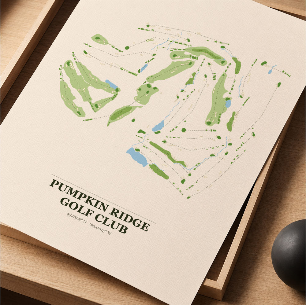 Pumpkin Ridge Golf Course Map Print Poster | Oregon USA Golf Wall Art