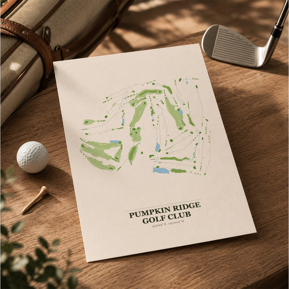 Pumpkin Ridge Golf Course Map Print Poster | Oregon USA Golf Wall Art