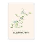 Blackwolf Run golf course map print poster, Wisconsin USA golf wall art