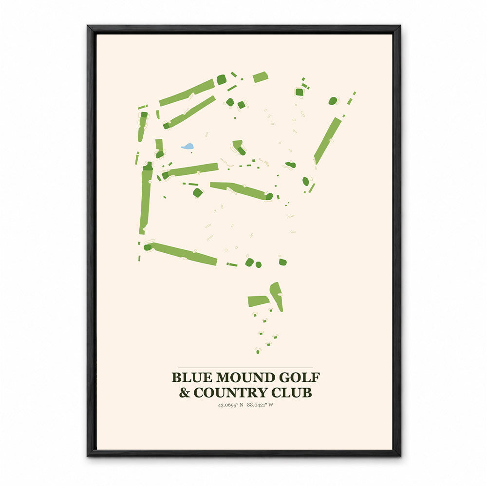 Blue Mound Golf & Country Club course map in Wisconsin USA