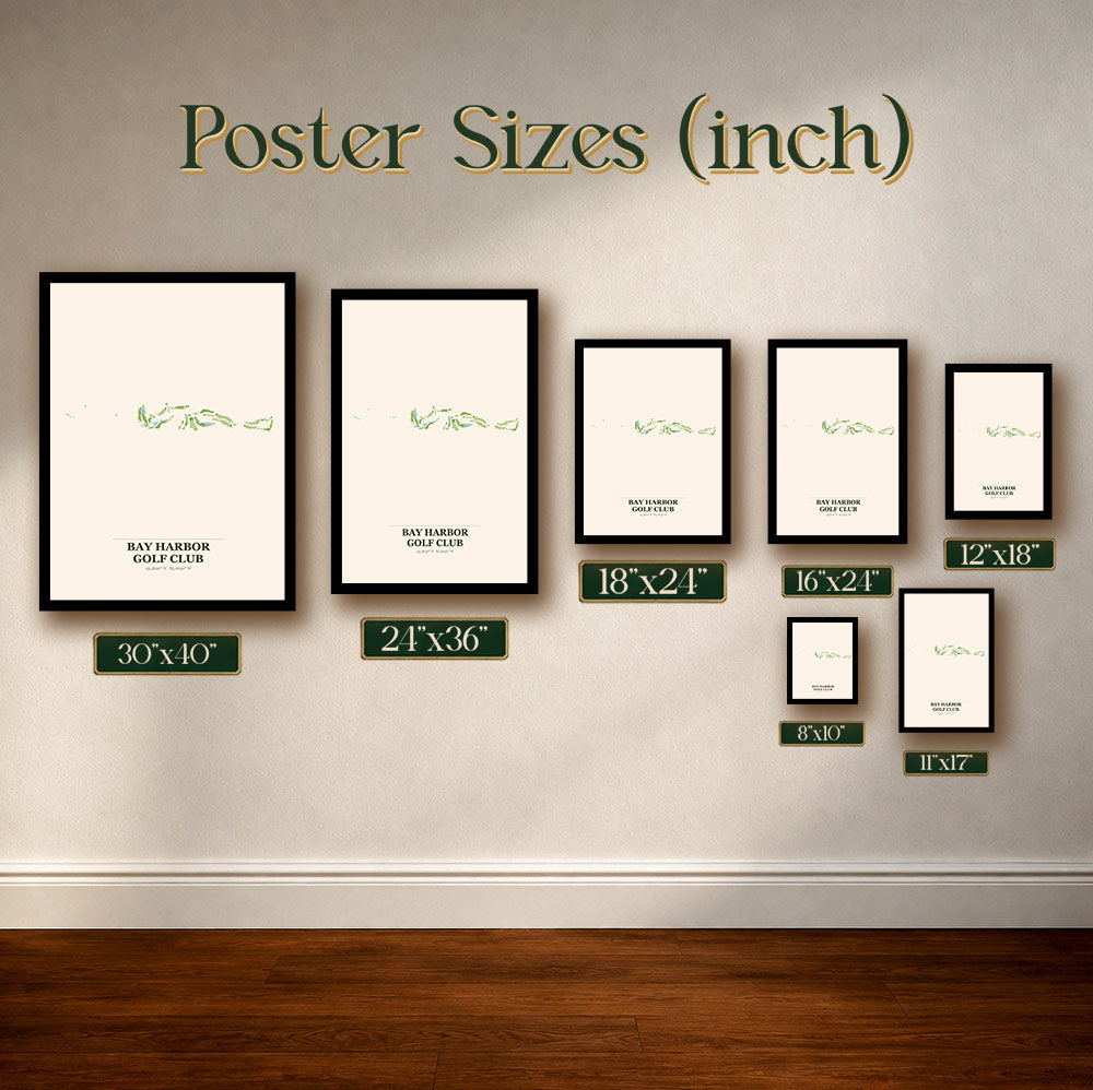 Bay Harbor Golf Course Map Print Poster | Michigan USA Golf Wall Art