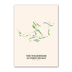 The Wilderness at Fortune Bay golf course map print poster, Minnesota USA golf wall art