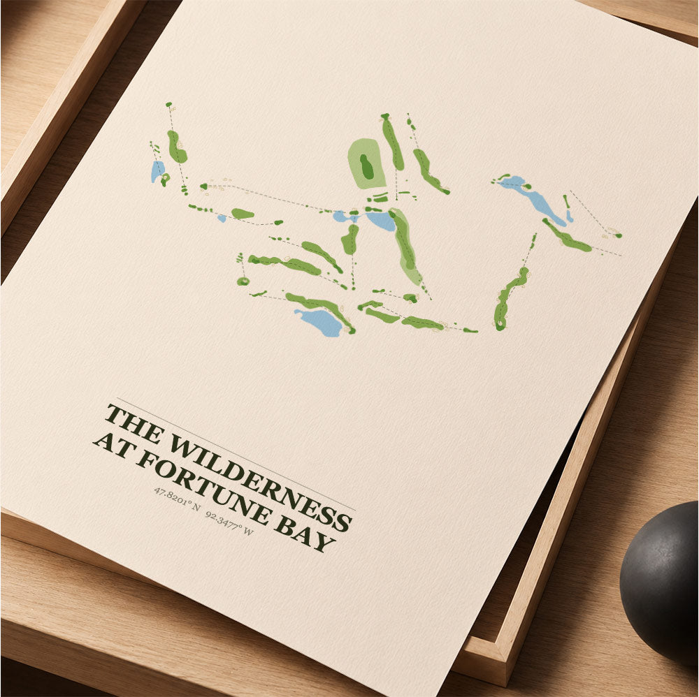 The Wilderness at Fortune Bay Golf Course Map Print Poster | Minnesota USA Golf Wall Art