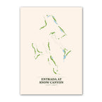 Entrada at Snow Canyon golf course map print poster, Utah USA golf wall art