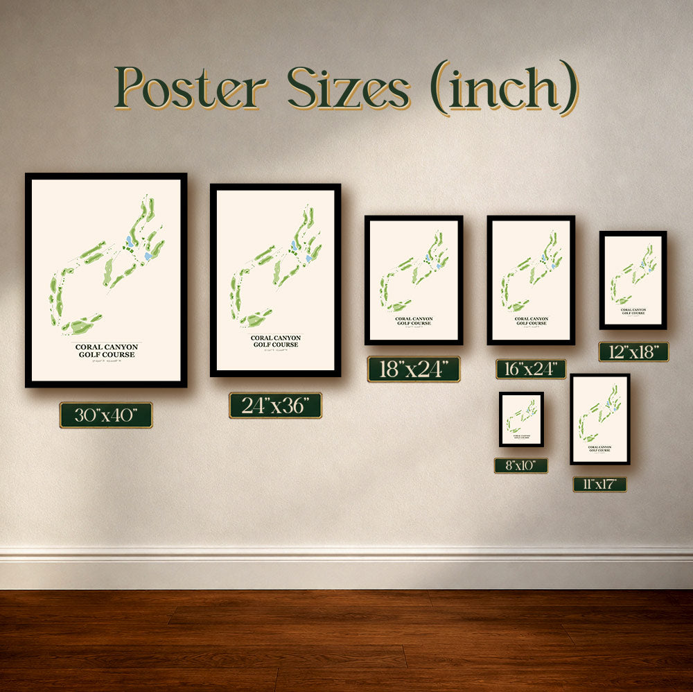 Coral Canyon Golf Course Map Print Poster | Utah USA Golf Wall Art