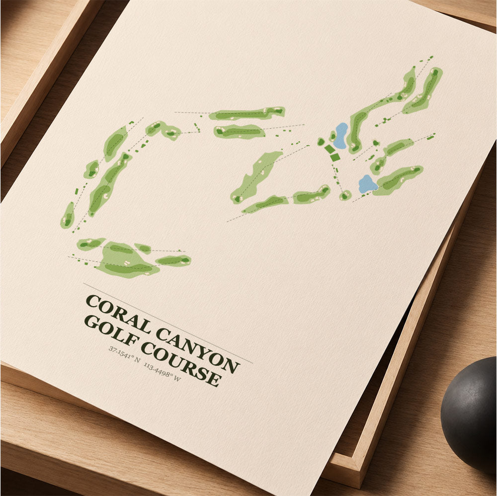 Coral Canyon Golf Course Map Print Poster | Utah USA Golf Wall Art