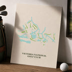 Victoria National Golf Course Map Print Poster | Indiana USA Golf Wall Art
