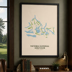 Victoria National Golf Course Map Print Poster | Indiana USA Golf Wall Art