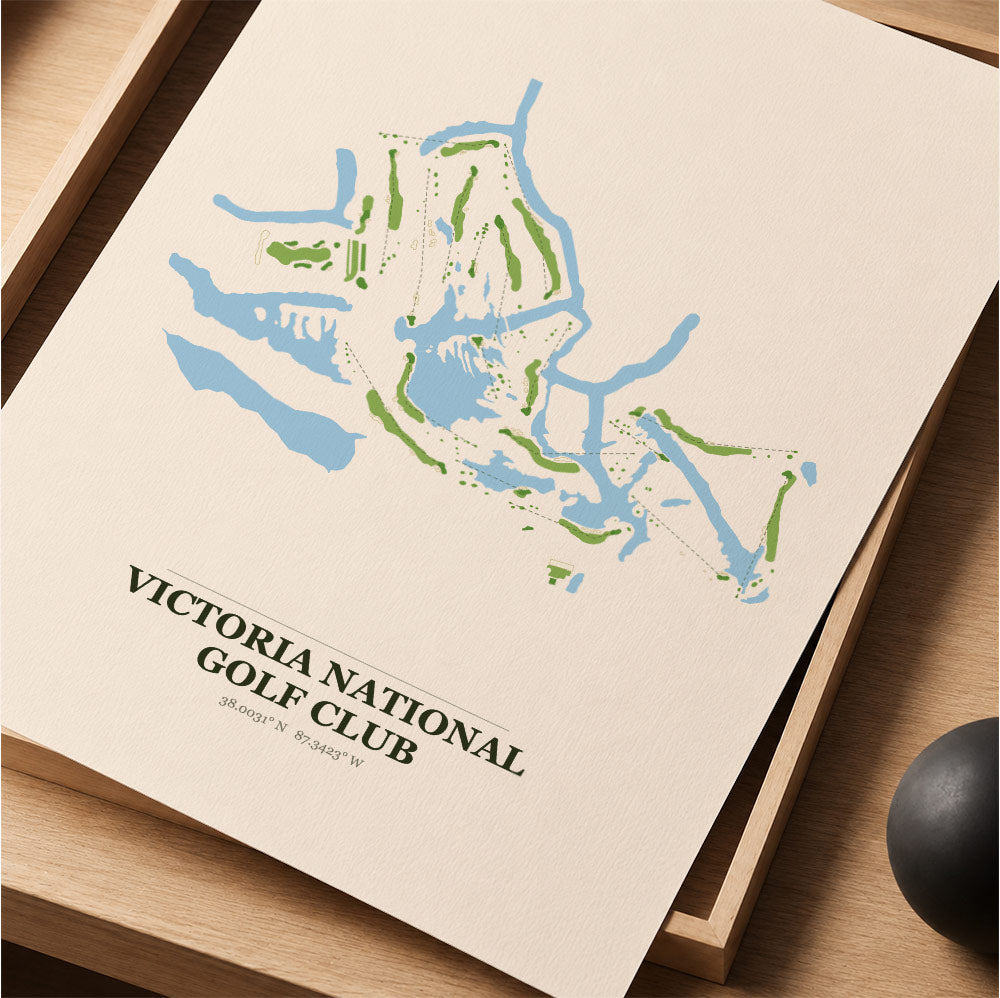 Victoria National Golf Course Map Print Poster | Indiana USA Golf Wall Art