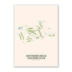 Southern Hills Country Club golf course map print poster, Oklahoma USA golf wall art