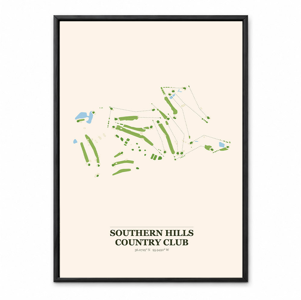 Southern Hills Country Club course map in Oklahoma USA