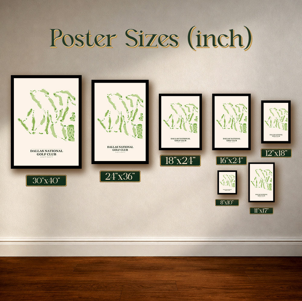 Dallas National Golf Course Map Print Poster | Texas USA Golf Wall Art