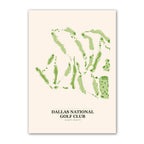 Dallas National golf course map print poster, Texas USA golf wall art