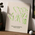 Dallas National Golf Course Map Print Poster | Texas USA Golf Wall Art
