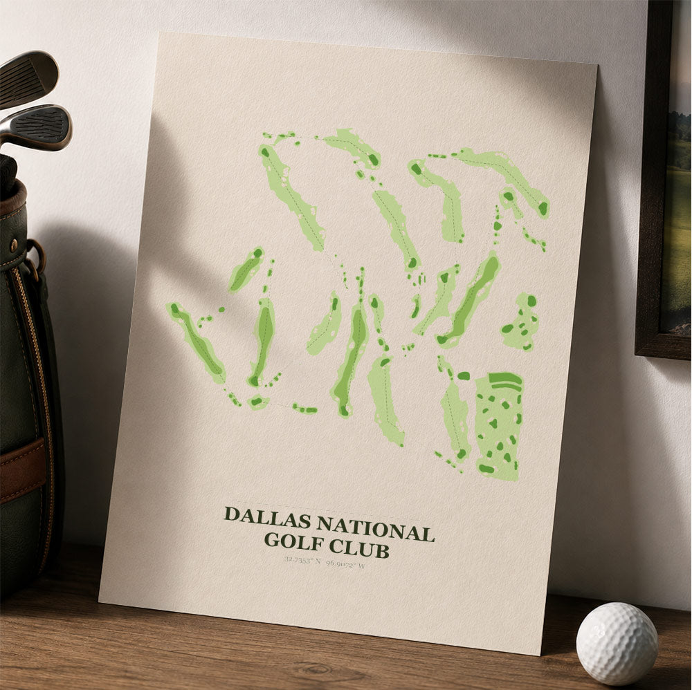 Dallas National Golf Course Map Print Poster | Texas USA Golf Wall Art