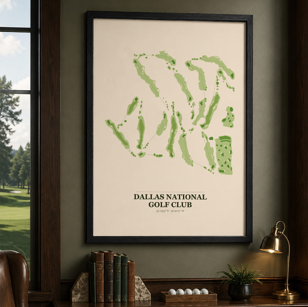 Dallas National Golf Course Map Print Poster | Texas USA Golf Wall Art