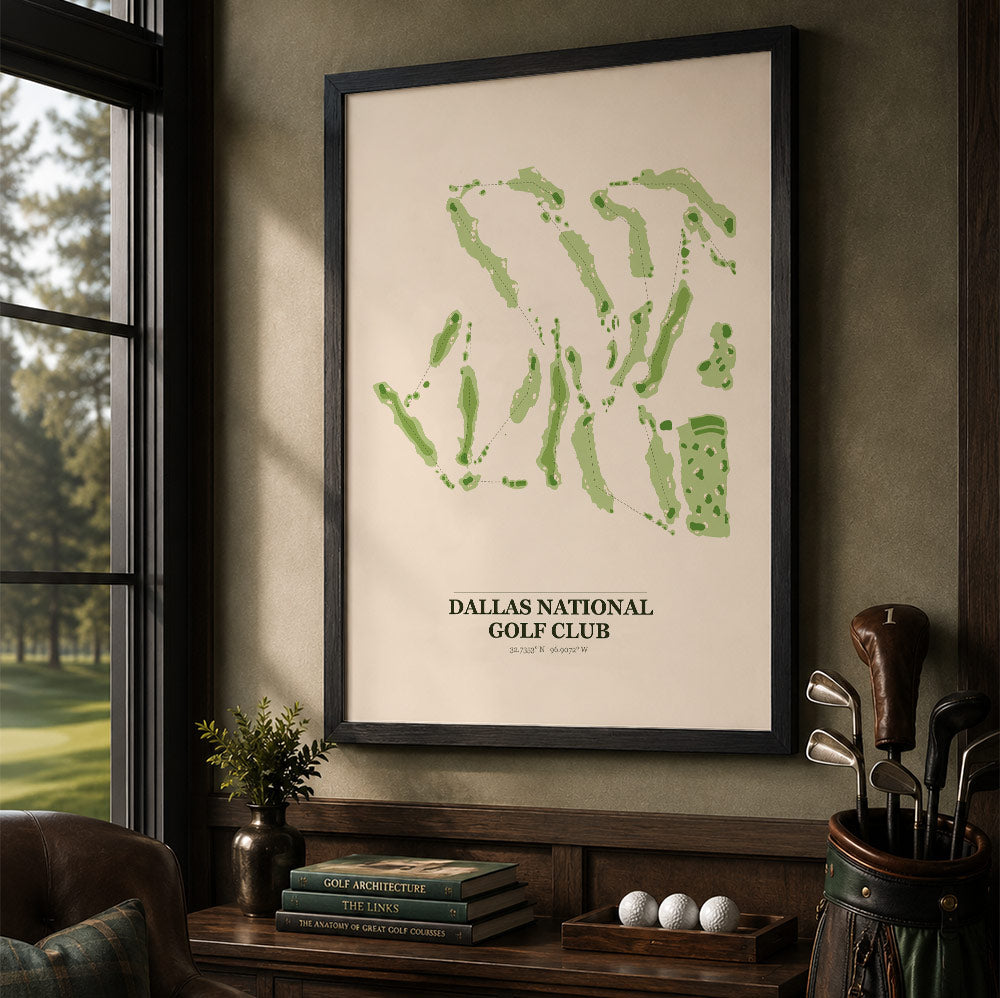 Dallas National Golf Course Map Print Poster | Texas USA Golf Wall Art