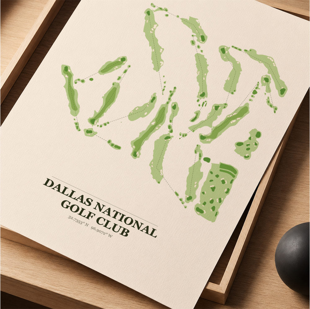 Dallas National Golf Course Map Print Poster | Texas USA Golf Wall Art