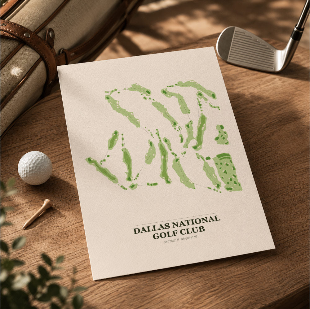 Dallas National Golf Course Map Print Poster | Texas USA Golf Wall Art