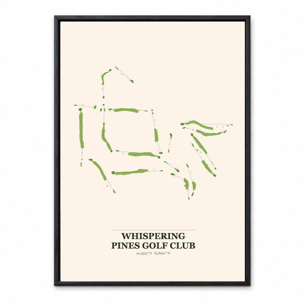 Whispering Pines course map in South Carolina USA