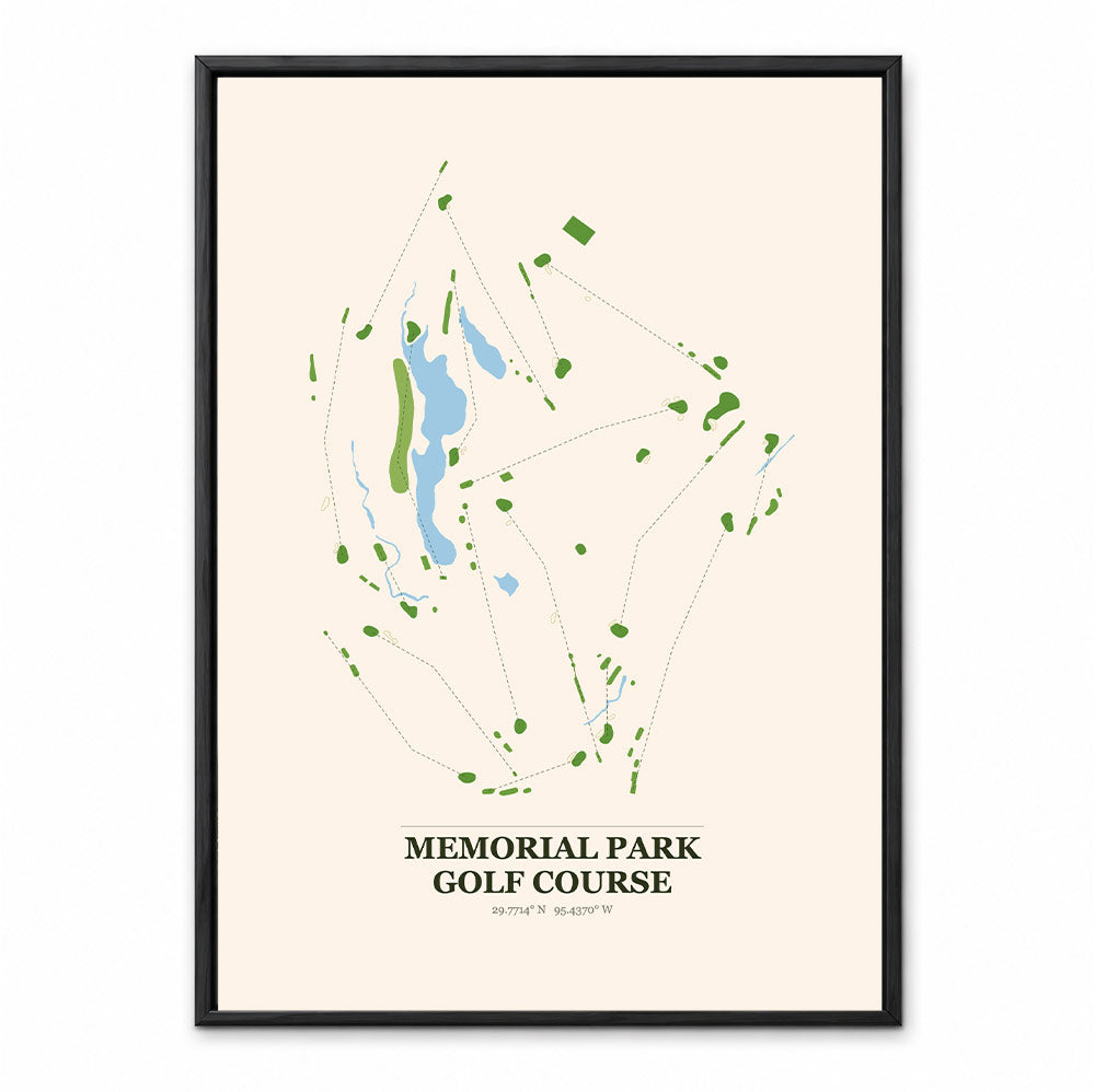 Memorial Park course map in Texas USA