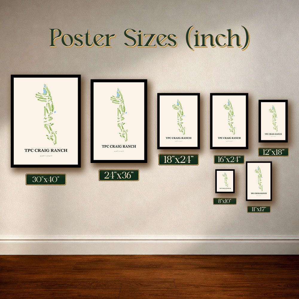 TPC Craig Ranch Golf Course Map Print Poster | Texas USA Golf Wall Art
