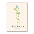TPC Craig Ranch golf course map print poster, Texas USA golf wall art