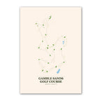 Gamble Sands golf course map print poster, Washington USA golf wall art