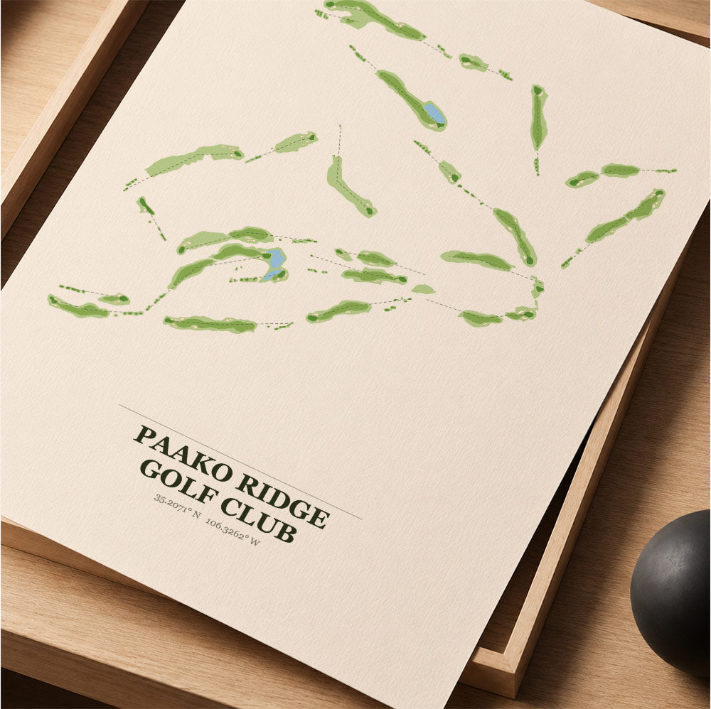 Paako Ridge Golf Course Map Print Poster | New Mexico USA Golf Wall Art