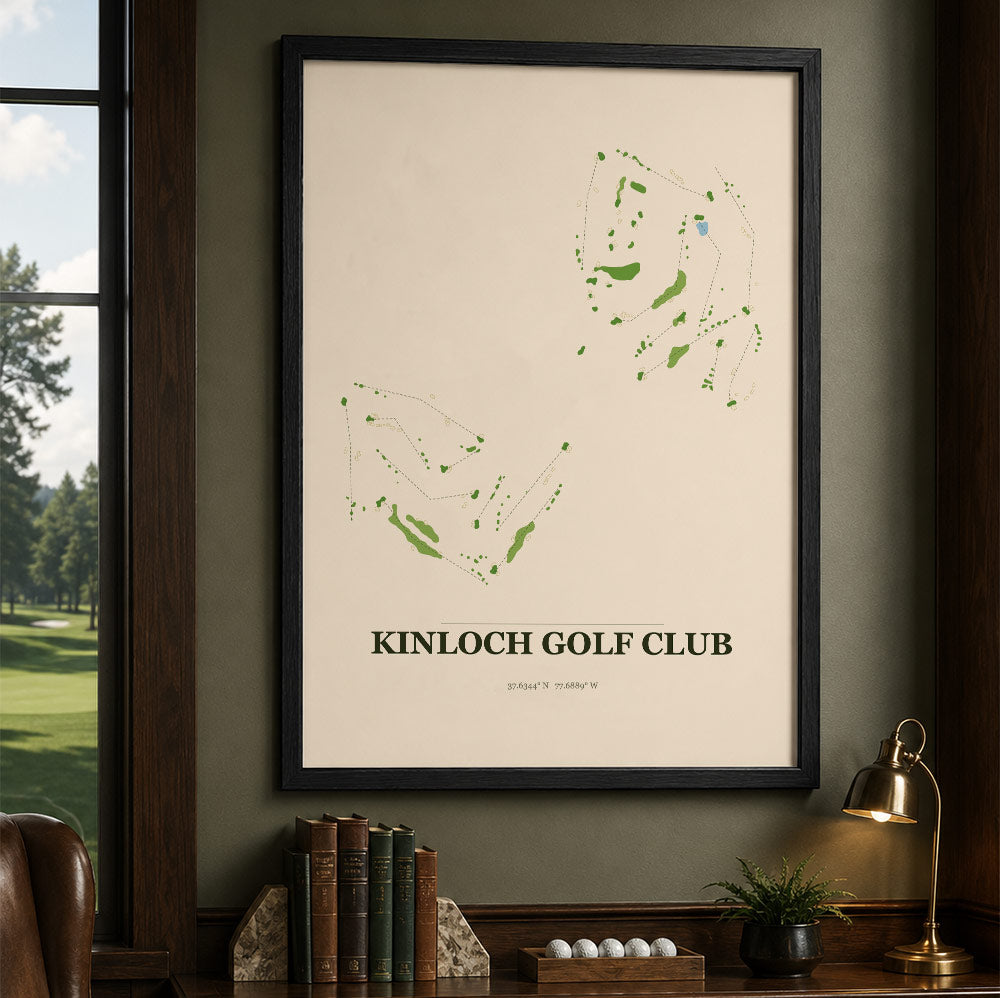 Kinloch Golf Course Map Print Poster | Virginia USA Golf Wall Art