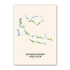 Bayside Resort golf course map print poster, Leiria Portugal golf wall art