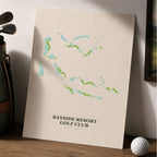 Bayside Resort Golf Course Map Print Poster | Leiria Portugal Golf Wall Art