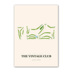 The Vintage Club golf course map print poster, จังหวัดสมุทรปราการ ประเทศไทย golf wall art